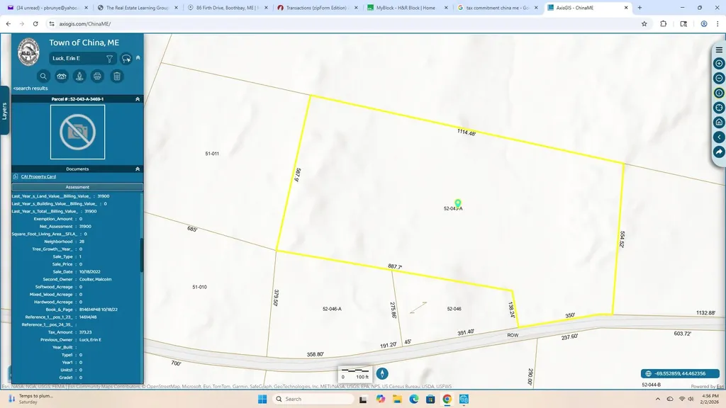 M52 L34a Stanley Hill Road China ME 04926