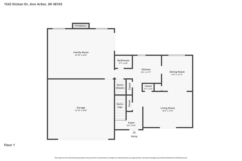 1542 Dicken Drive Ann Arbor City MI 48103