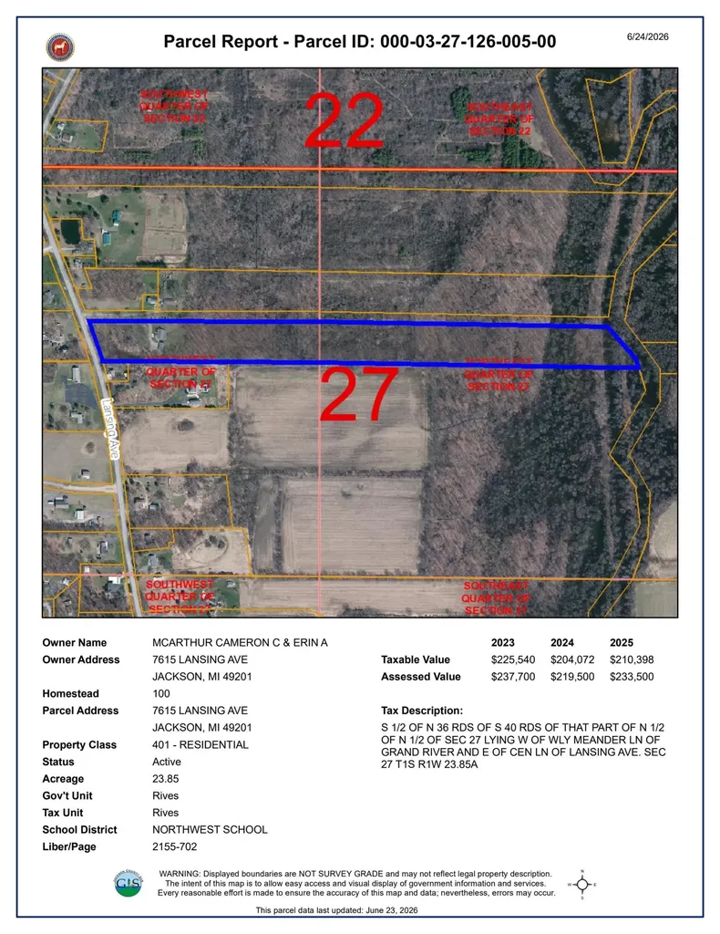 7615 Lansing Avenue Rives Township MI 49201