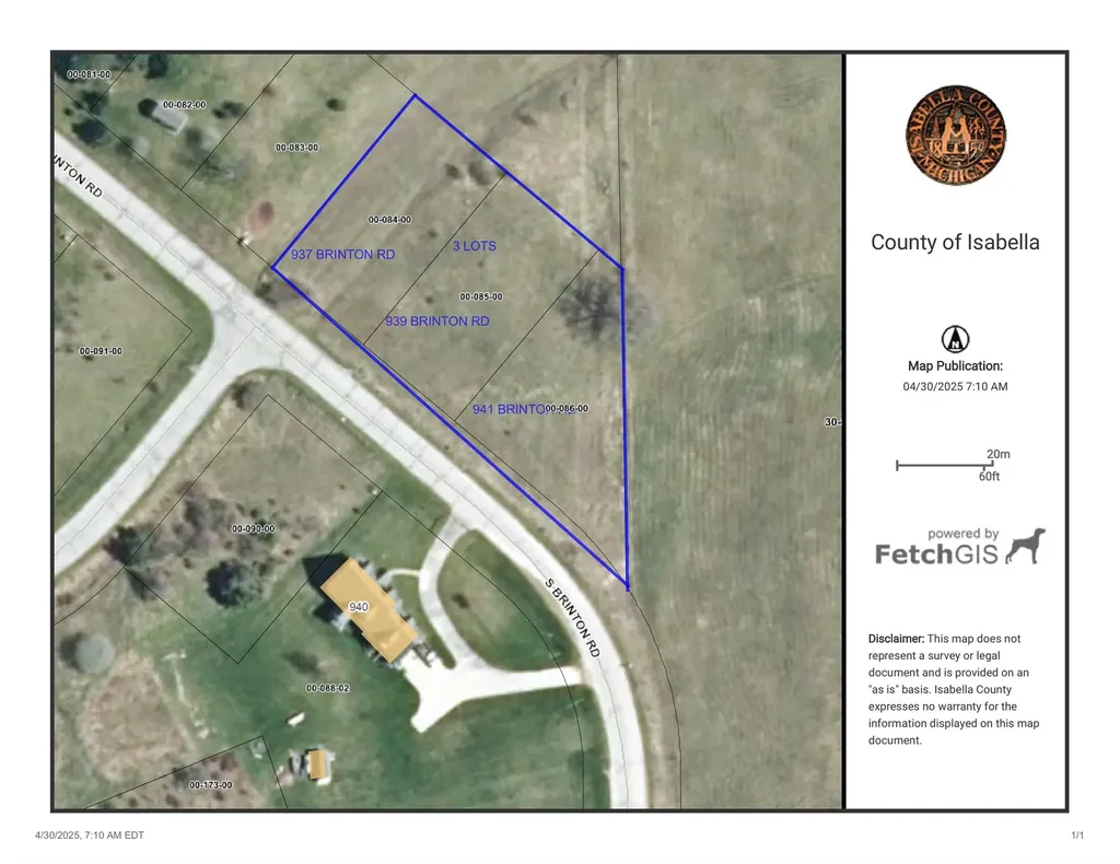937-939-941 Brinton Road Broomfield Township MI 48893