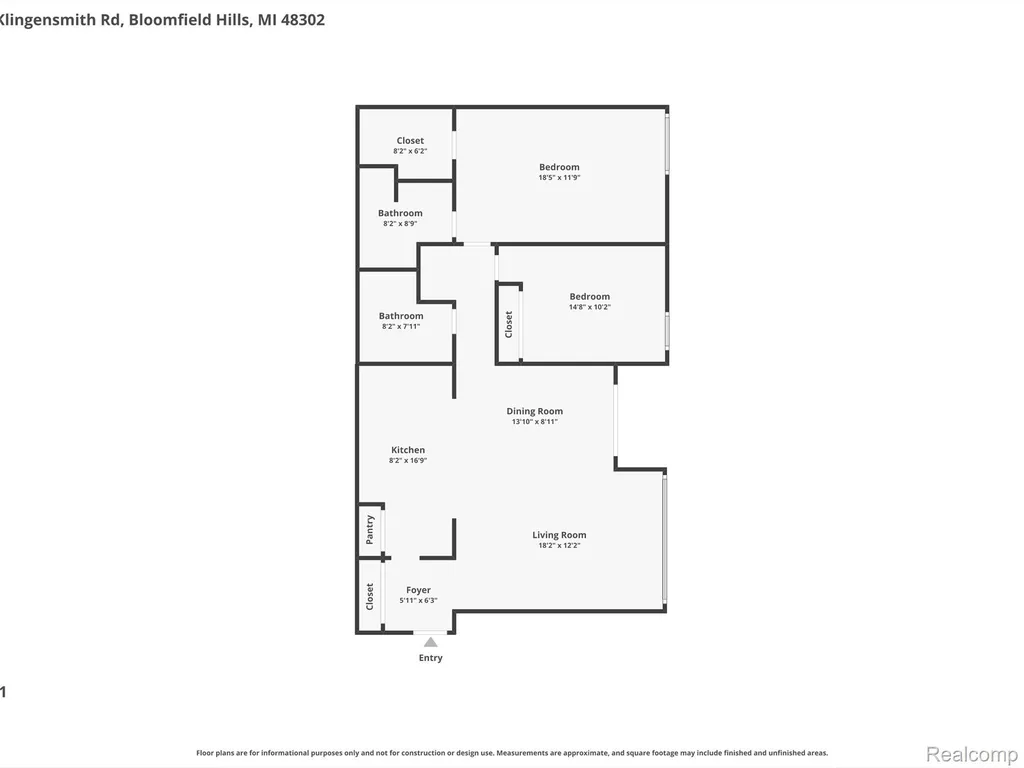 1975 Klingensmith Road Bloomfield Hills City MI 48302