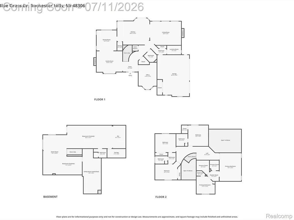 1797 Blue Grass Drive Rochester Hills City MI 48306