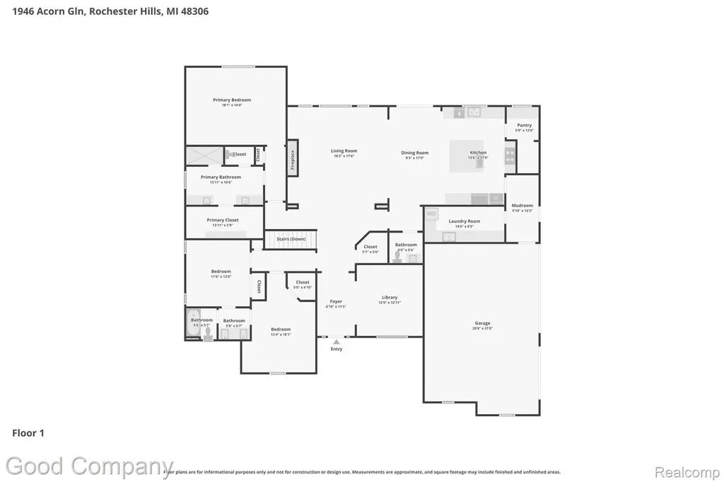 1946 Acorn Glen Rochester Hills City MI 48306