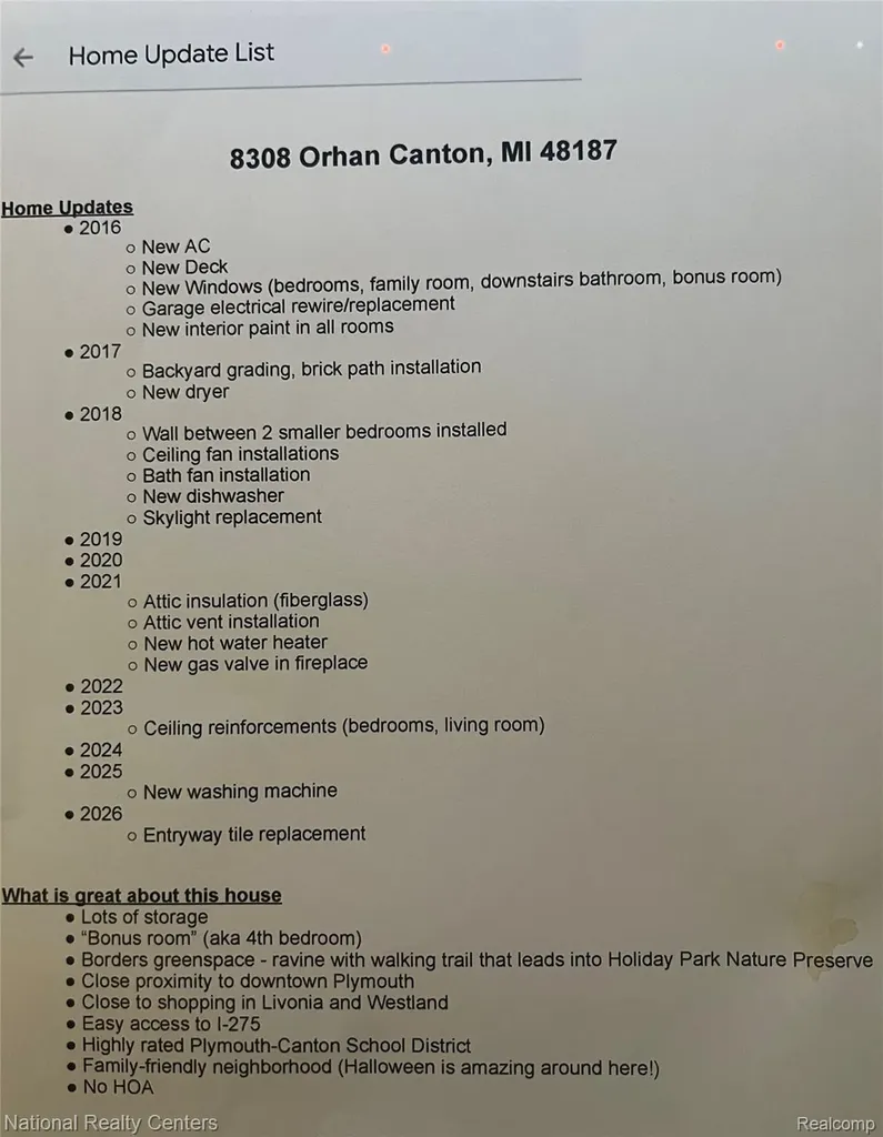 8308 Orhan Street Canton Charter Township MI 48187