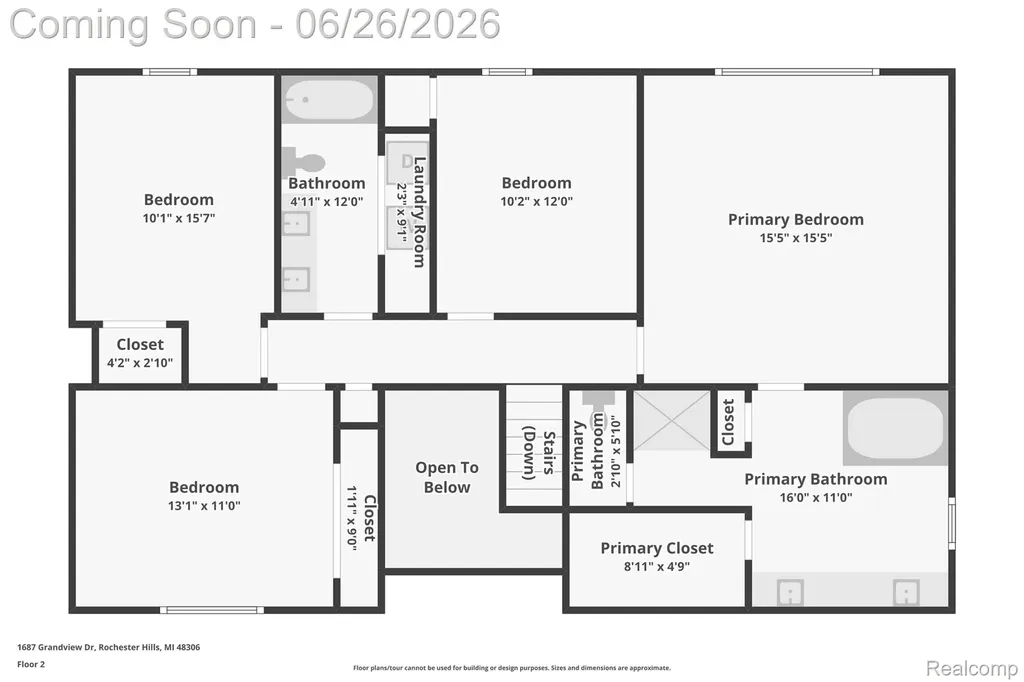 1687 Grandview Drive Rochester Hills City MI 48306