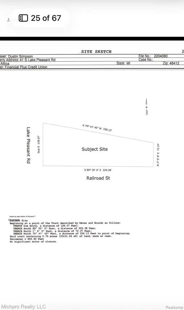 41 S Lake Pleasant Road Attica Township MI 48412