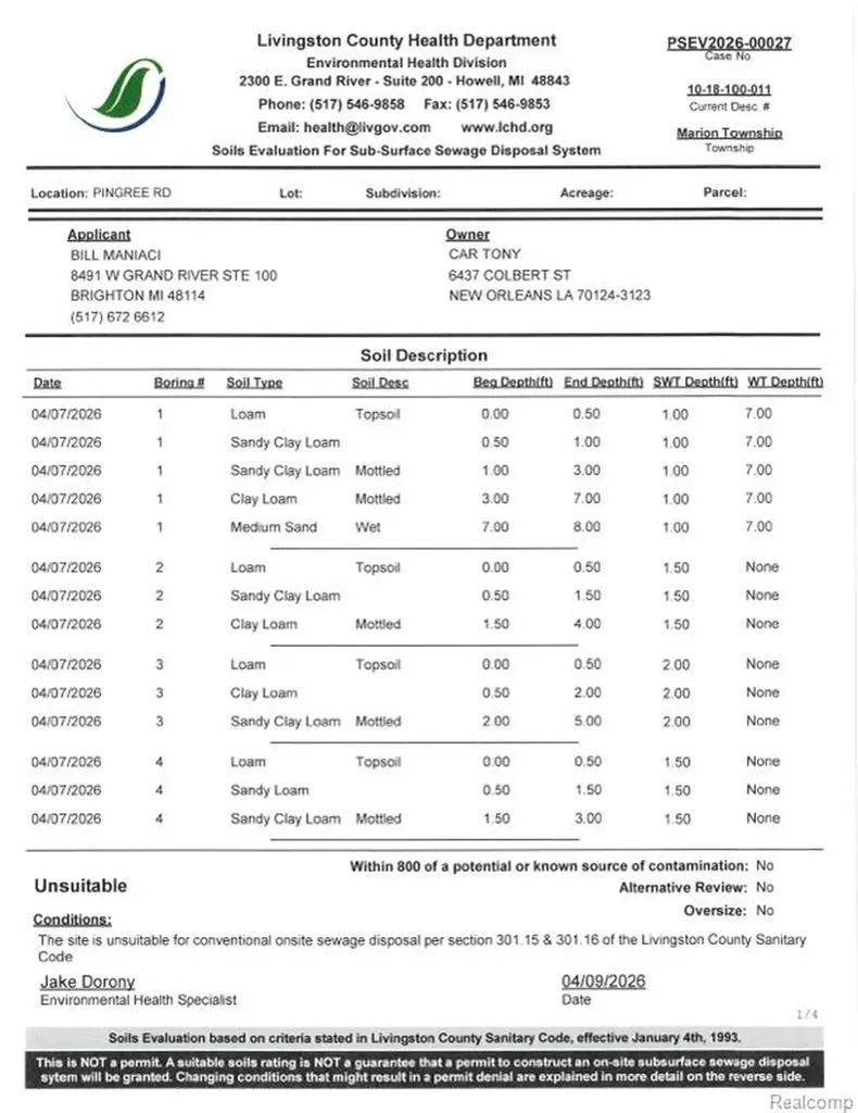 Vl Pingree Road Marion Township MI 48843