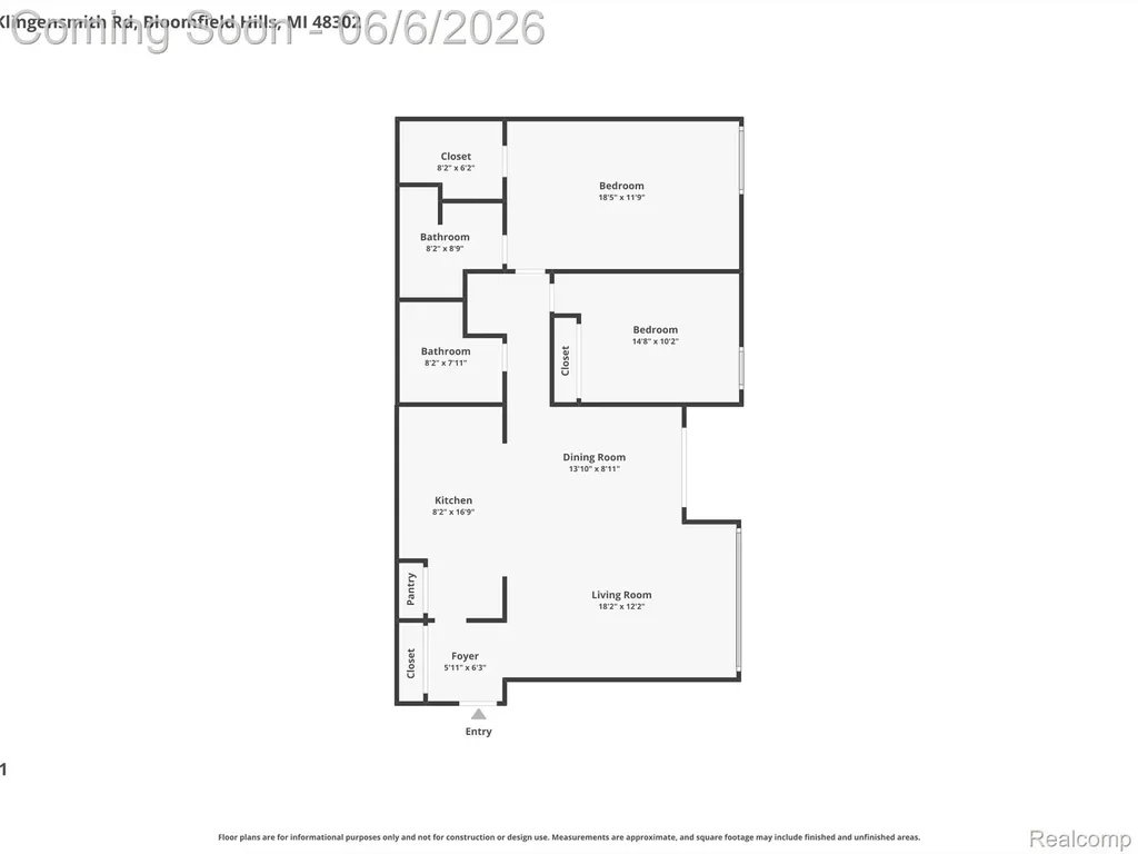1975 Klingensmith Road Bloomfield Hills City MI 48302