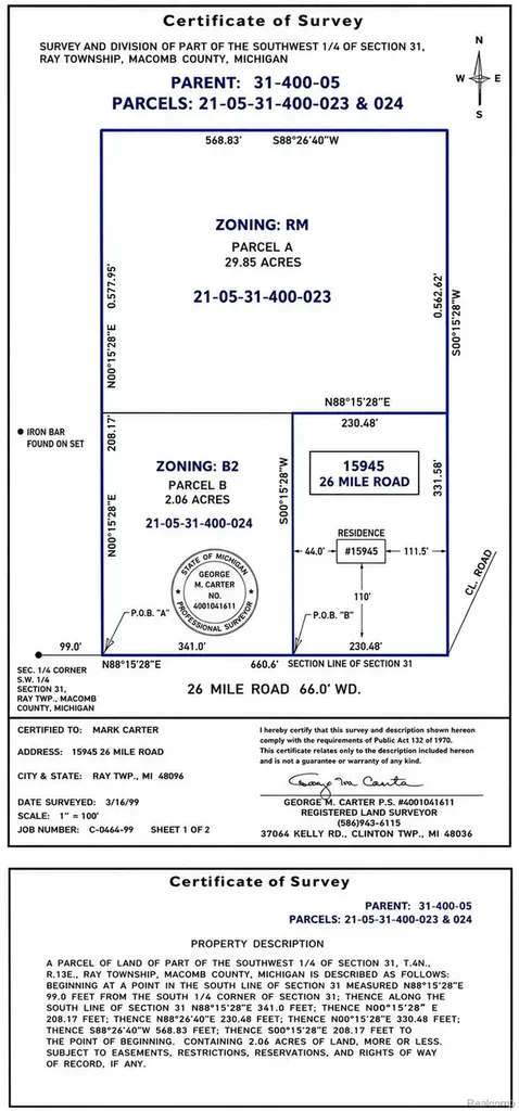 000 26 Mile Road Ray Township MI 48096