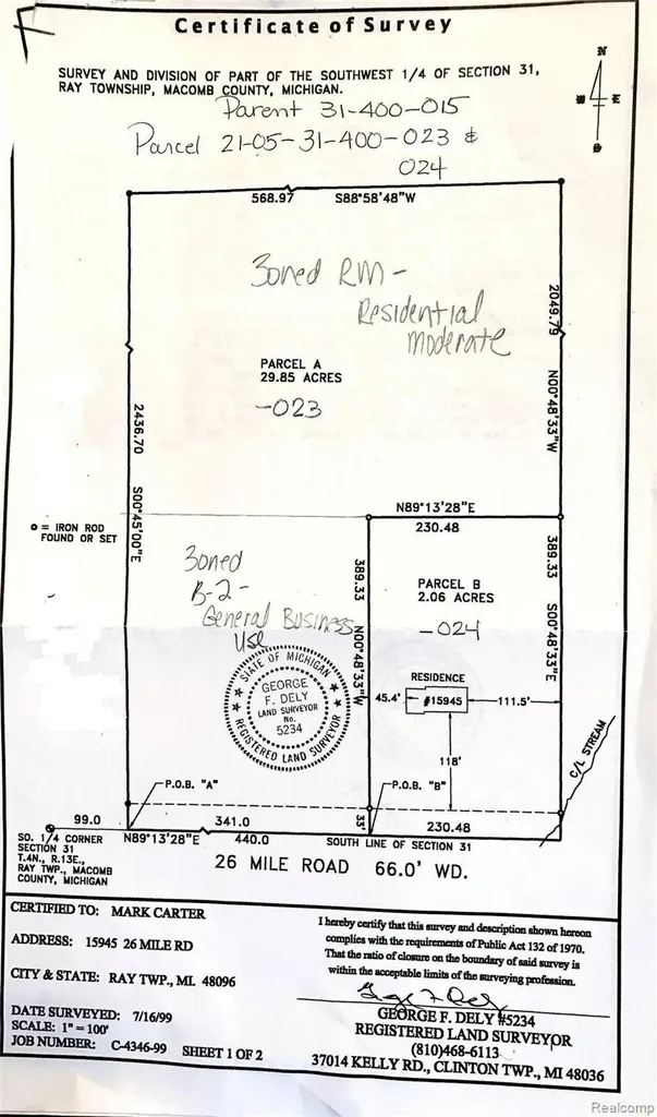 000 26 Mile Road Ray Township MI 48096