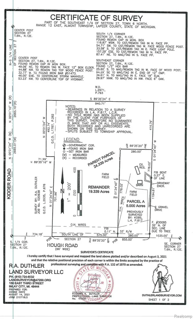 000 Hough Road Almont Township MI 48003