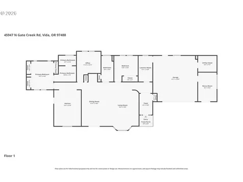 45947 N Gate Creek Road Vida OR 97488