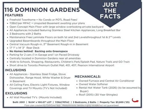 116 Dominion Gardens Drive Halton Hills ON L7G 6B4