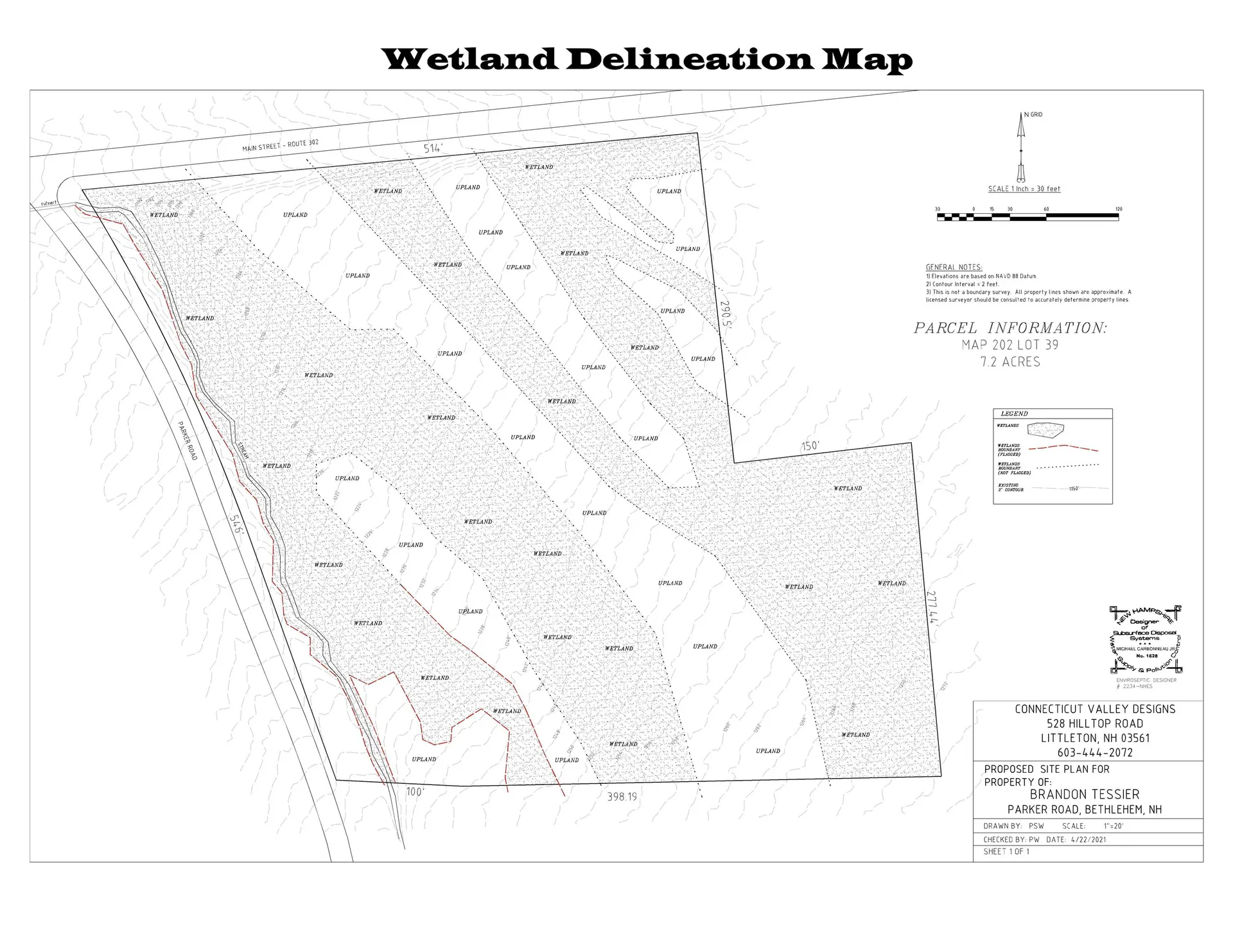 Map 202-lot 39 Parker Road Bethlehem NH 03574