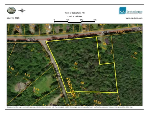 Map 202-lot 39 Parker Road Bethlehem NH 03574