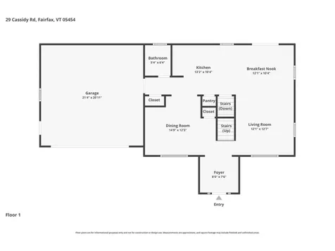 29 Cassidy Road Fairfax VT 05454