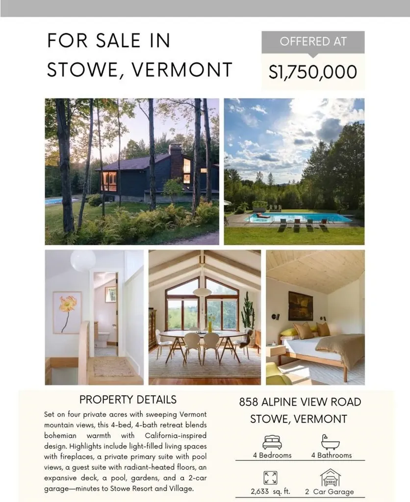 858 Alpine View Road Stowe VT 05672