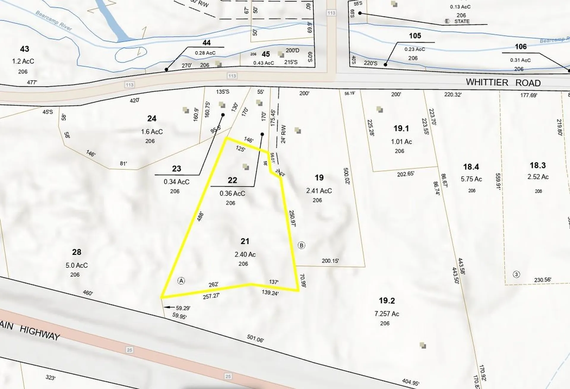 Map 206 Lot 28 Whittier Road Tamworth NH 03890