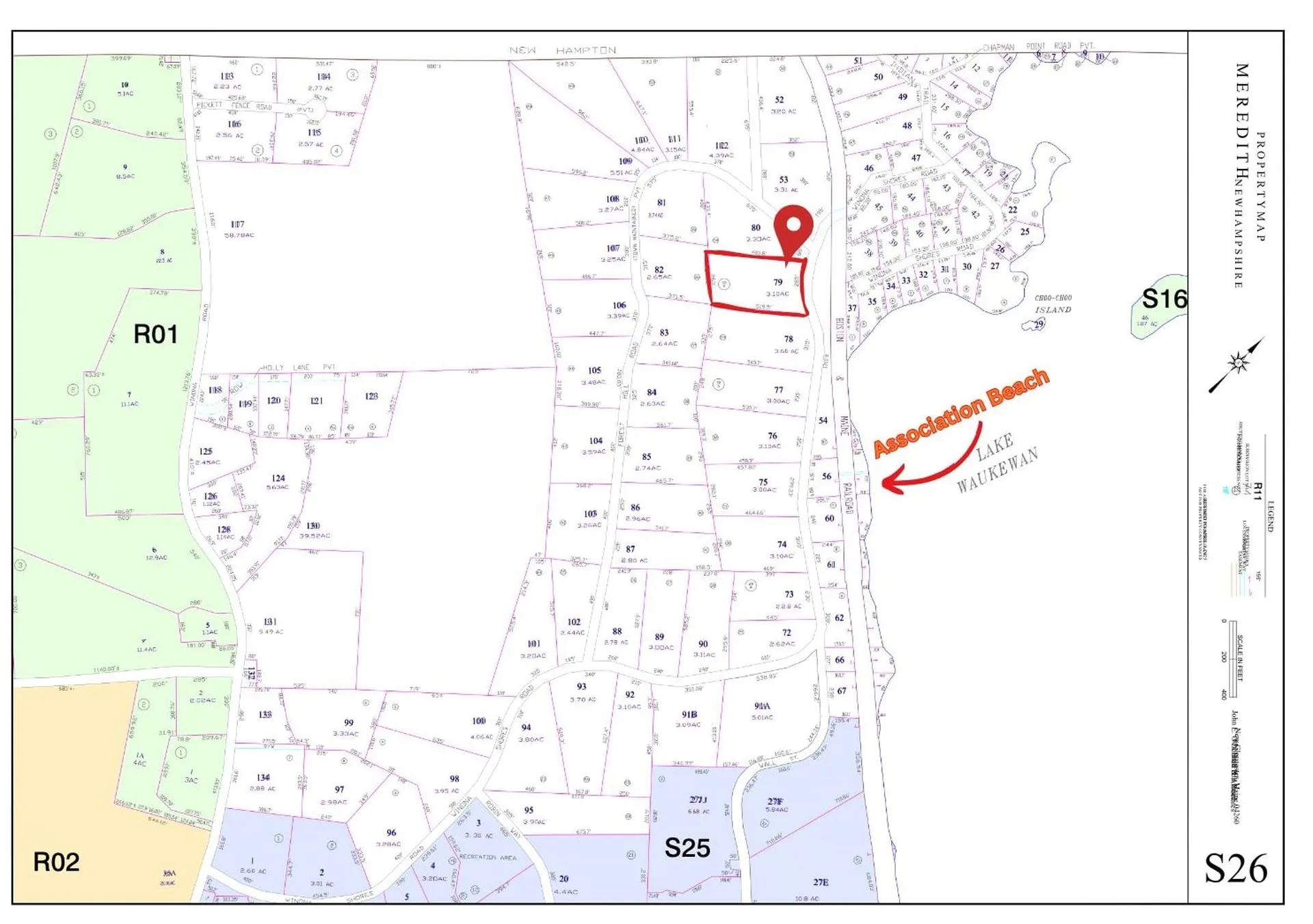 Map S26 Lot 79 Winona Shores Road Meredith NH 03253