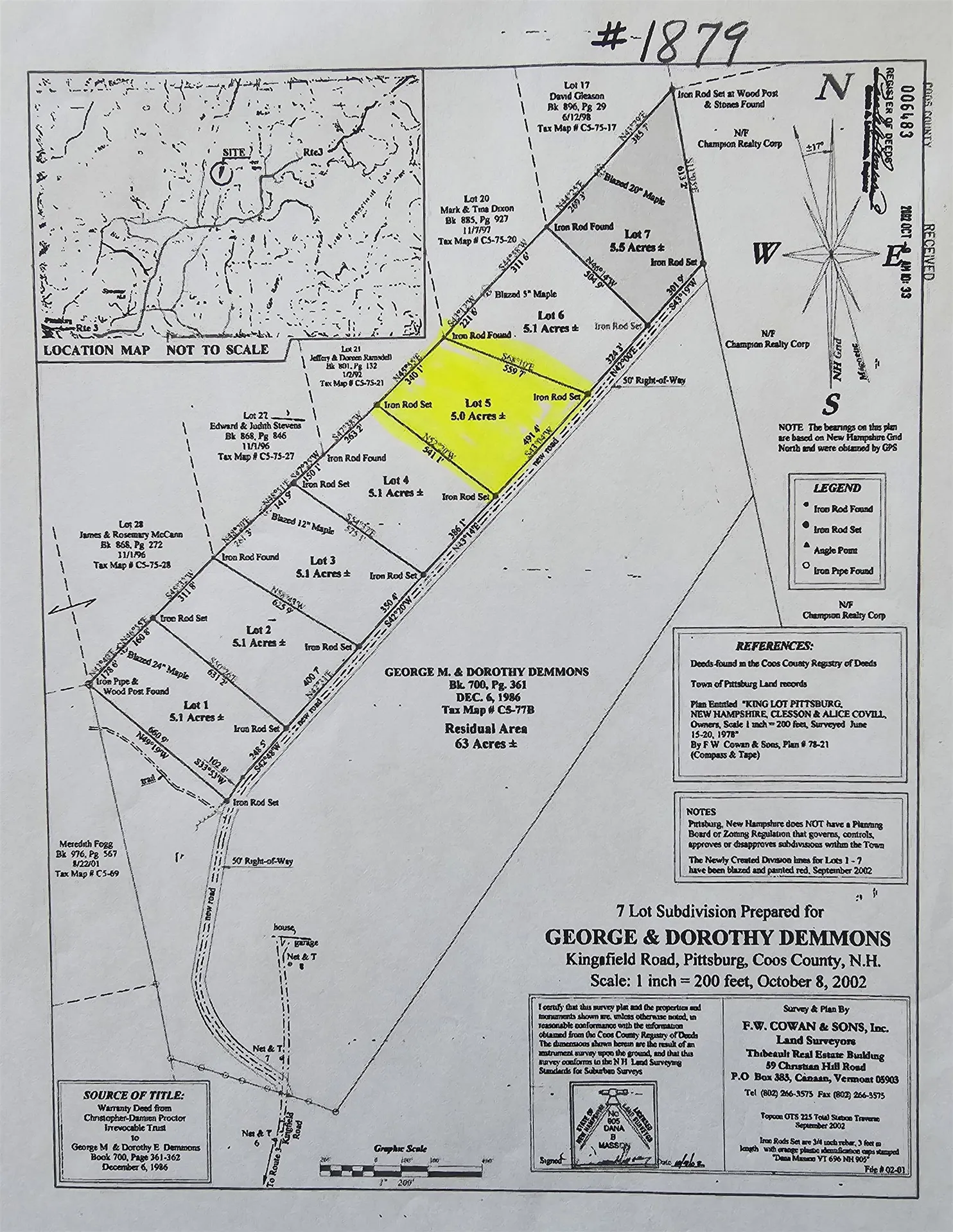 Lot 5 Lonny Demmons Road Pittsburg NH 03592