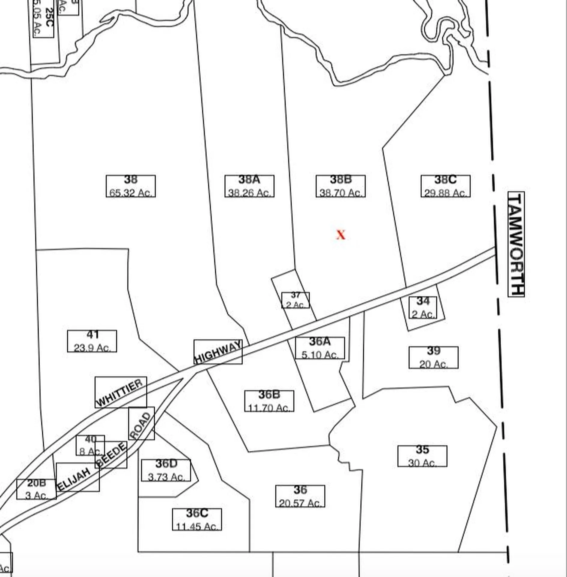 Map R2 Lot 38b Whittier Highway Sandwich NH 03227