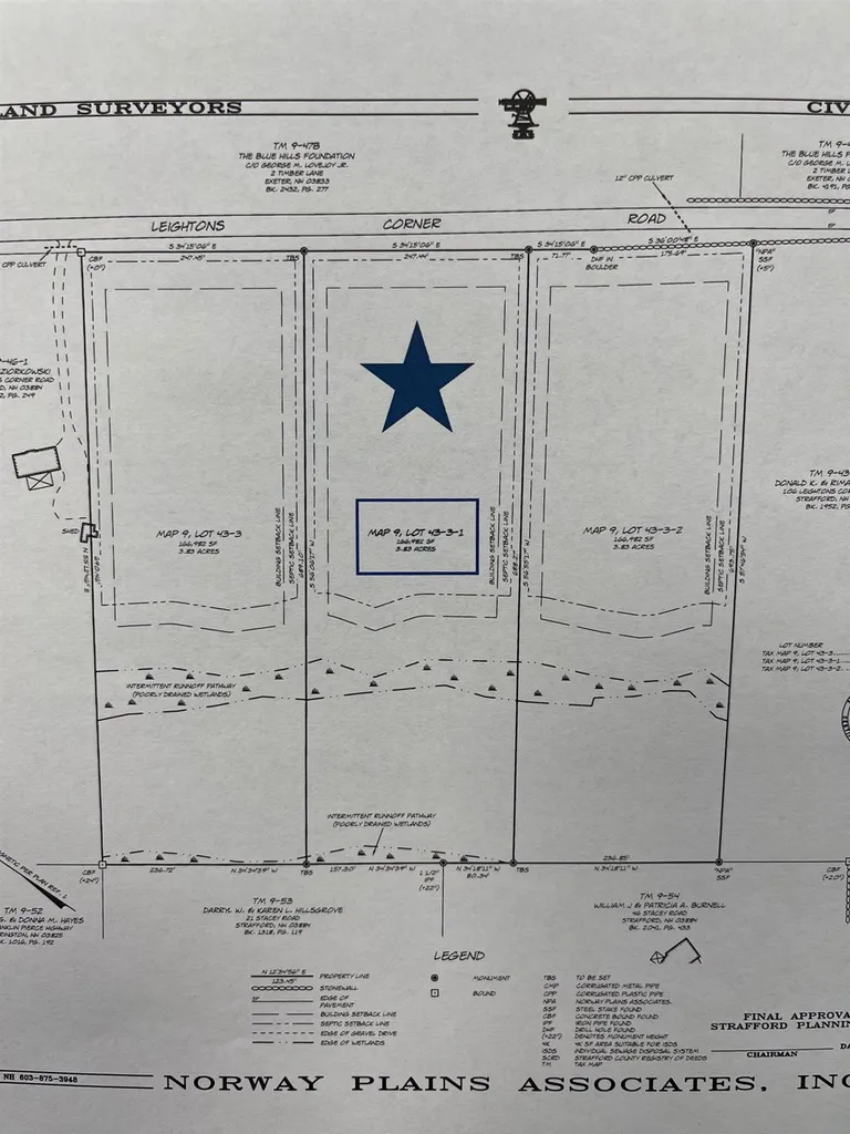 Map 9/lot43-3-1 Leightons Corner Road Strafford NH 03884