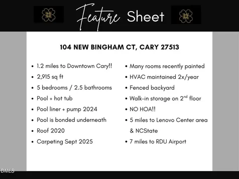 104 New Bingham Court Cary NC 27513