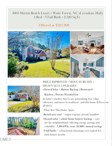 1005 Martin Bench Court Wake Forest NC 27587