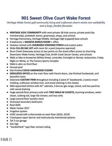 901 Sweet Olive Court Wake Forest NC 27587