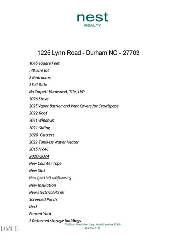 1225 Lynn Road Durham NC 27703