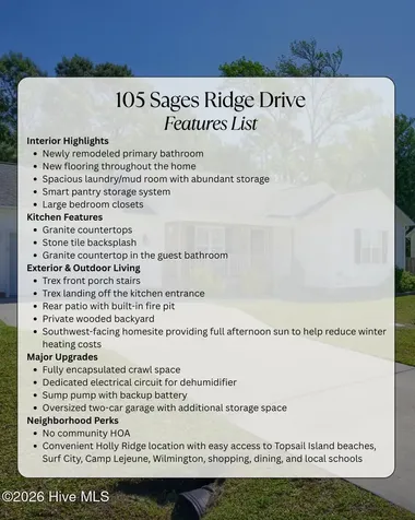 105 Sages Ridge Drive Holly Ridge NC 28445