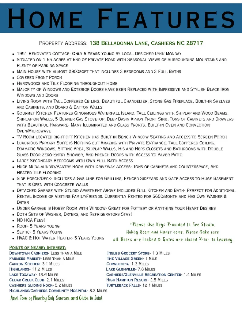 138 Belladonna Drive Cashiers NC 28717