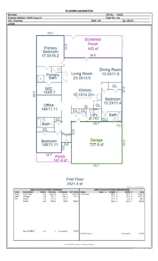 13409 Cozy Court Charlotte NC 28215