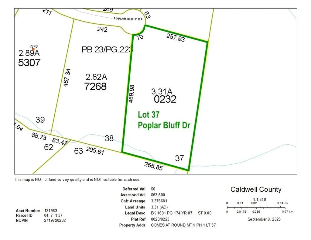 3.31 Acres, Lot 37 Poplar Bluff Drive SE Lenoir NC 28645