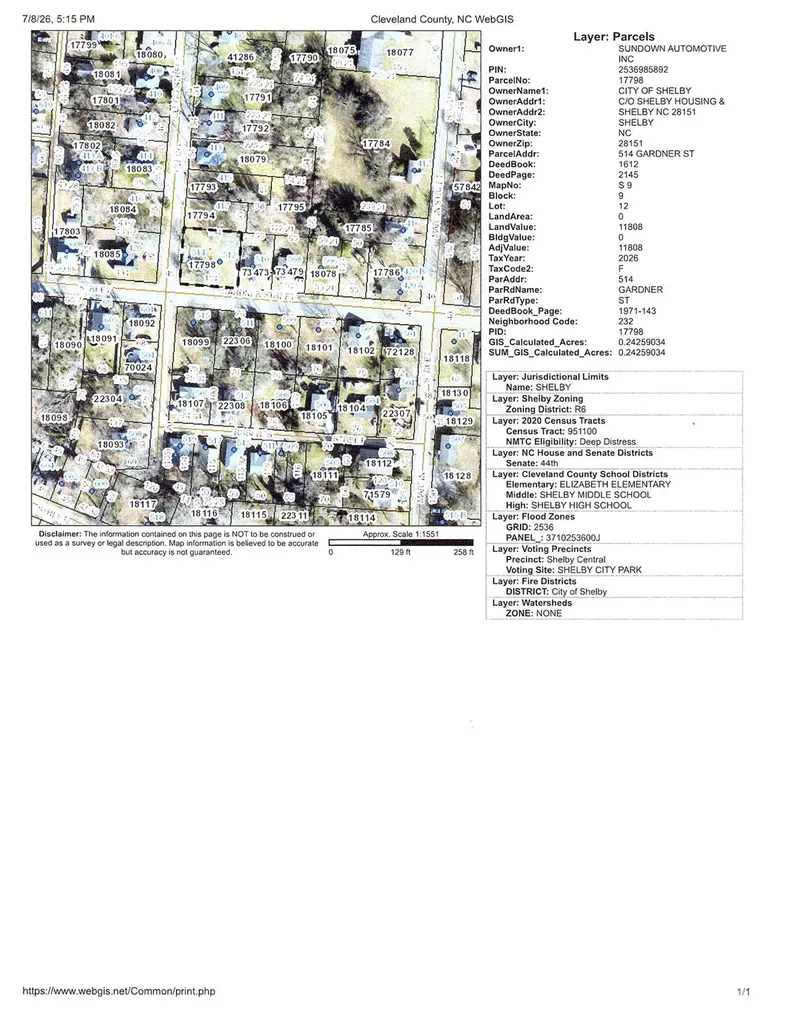 514 Gardner Street Shelby NC 28150