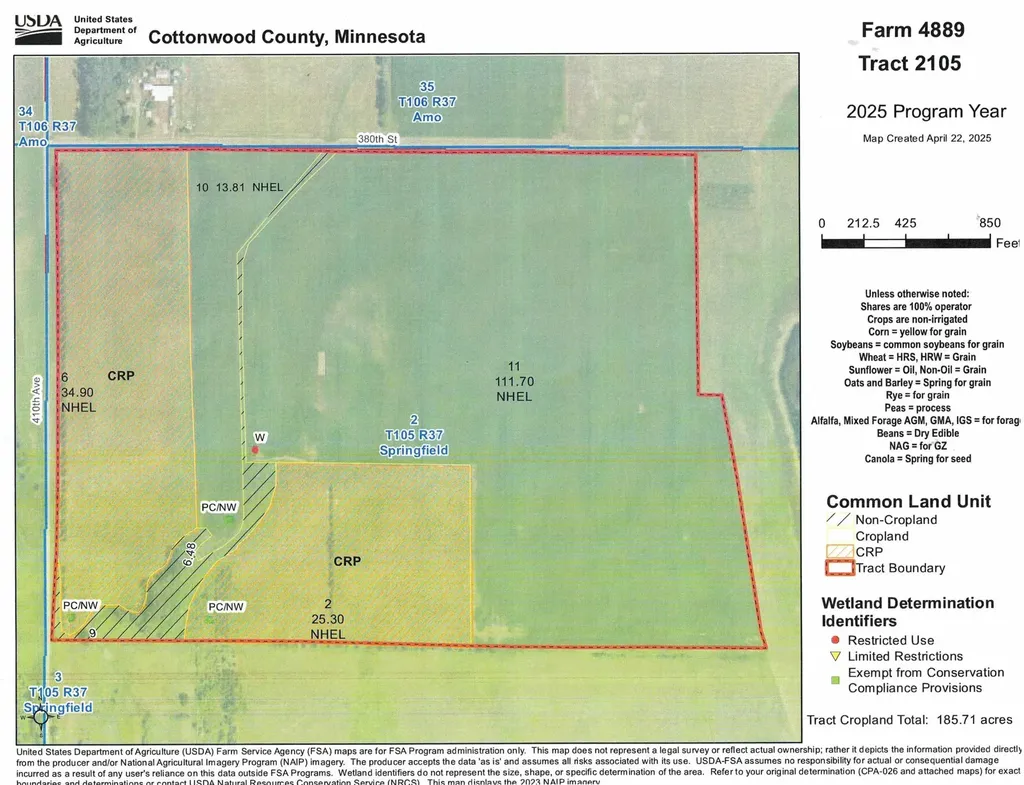 Sect. 2, Springfield Twp, Cottonwood County 380th Street Windom MN 56101
