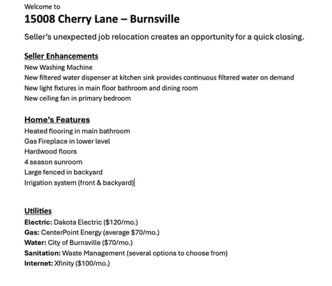 15008 Cherry Lane Burnsville MN 55306