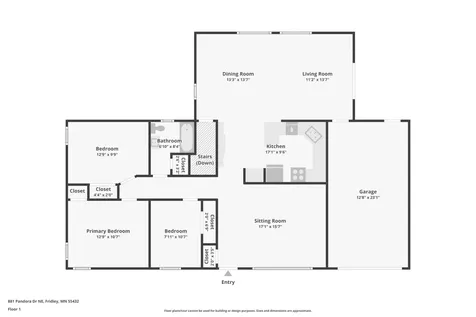 881 Pandora Drive NE Fridley MN 55432