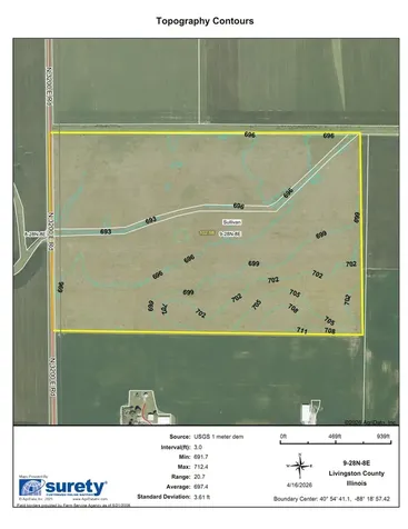 102 acres +/- East 1900 North Road Cullom IL 60929