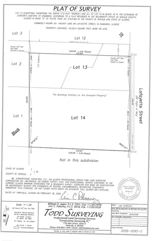 Commonly Known As Vacant Land On Lafayette Street Sandwich IL 60548