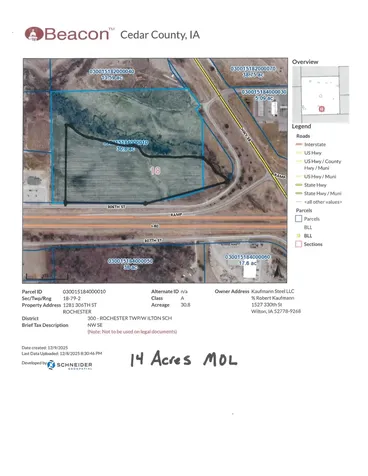 14 Acres 306th Street Tipton IA 52772