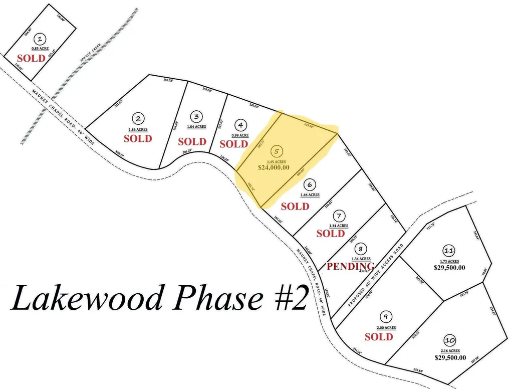 P-2 Lot #5 Mauney Chapel Road Corbin KY 40701
